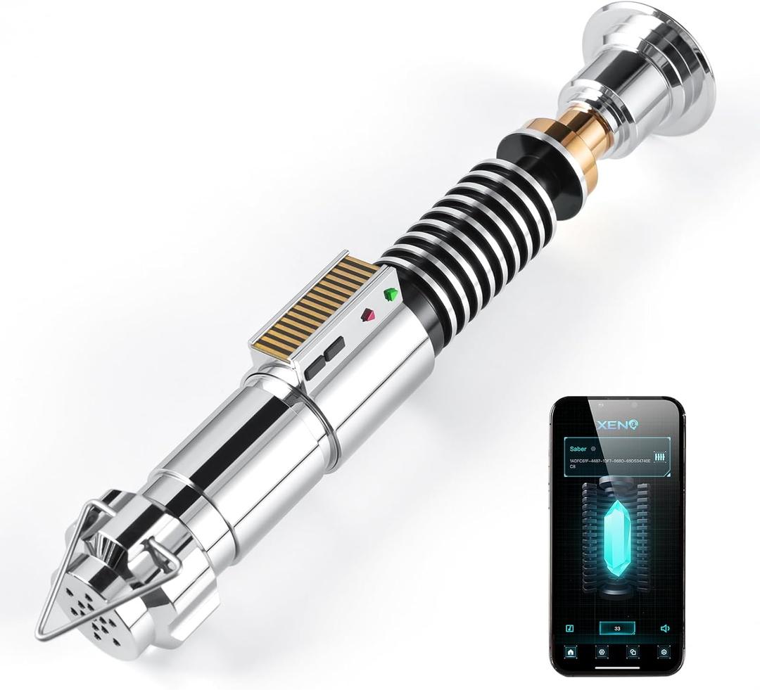 CUSTOM SABER Sensitive Smooth Swing Xenopixel 3.0 Light Saber with 34 Set Sound Fonts, Motion Control Light Saber, Rechargeable, Infinite Color Changing Luke V2 Toy Tool