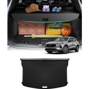 Powerty Cargo Cover for 2020-2024 2025 Ford Escape Accessories Trunk Cover Retractable Trunk Shielding Shade Cargo Luggage Cover Black