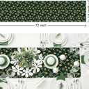 2 x Fur Table Runner,Table Runners 14x72 Inches,Snow Table Runner,Green and Gold Print Decorations for Party Birthday Friends Giving Wedding Dinning Table (Green)