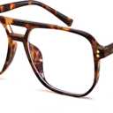 FEISEDY Blue Light Blocking Glasses Fake Nerd Clear Square Computer Lightweight Pilot Glasses Frame Oversized B2866