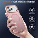 SUPFINE Magnetic for iPhone 17 Pro Max Case (Compatible with MagSafe)(Military Grade Drop Protection) Translucent Matte Shockproof with Anti-Fingerprint Phone Cover,Pink