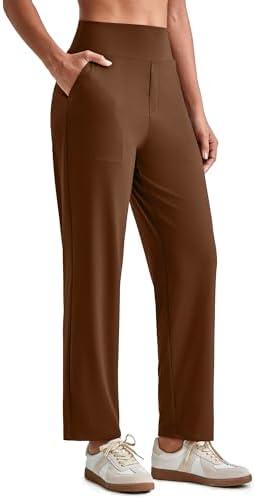 G4Free ShiftReady Womens Ankle Dress Yoga Pants with Pockets Stretchy Business Casual Slacks Work Trousers Travel Pant. Size L, XL