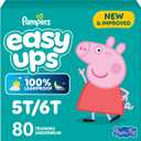Pampers Training Pants - Easy Ups Girls & Boys - Size 5T-6T, 80 Count, Peppa Pig Potty Underwear