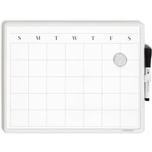 U Brands Magnetic Monthly Calendar Whiteboard, 14" x 11", Dry Erase Monthly Planner Board, Magnetic Calendar for Home, Office, Kitchen, Classroom, Includes Marker & Magnet