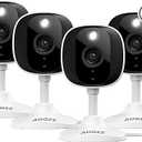 2K Home Security Cameras- Outdoor/Indoor Cameras for Baby/Nanny/Dog, 2.4Ghz WiFi Camera with 2-Way Talk, 24/7 SD Recordings, Color Night Vision, Siren, Works with Alexa/Google Home, C1-White-4P