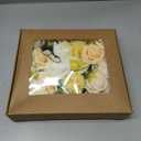 Artificial Flower Combo Flowers Exquisite Yellow Flower Box Set for DIY Bouquets Centerpieces Floral Arrangements, Multi Use Wedding Party Home Decorations Faux FlowersYellow & Peach