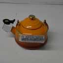 Le Creuset Enamel on Steel Whistling Tea Kettle with Gold Finishes, 1.7 qt., Persimmon
