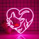Cat Neon Sign, JGHTURIE Pink Neon Signs for Wall Decor, Cute Animal Light Up Signs Game Party Bar Led Sign for Man Cave Decor, USB Powered