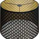ALUCSET Drum Lampshade 14" Top x 16" Bottom x 11" High (Spider) Large Lamp Shade Replacement for Table Lamps and Floor Lamp Modern Lamp Shades, Black and Gold Lampshades with Etched Arrow Pattern