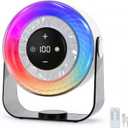 Desk Fan for Bedroom,Quiet Rechargeable Colored LED Light Table Fan | 100 Speed Digital Display USB Rechargeable Desktop Fan,Light up Personal Fans For Home Office Camping Traveling Make Up,White