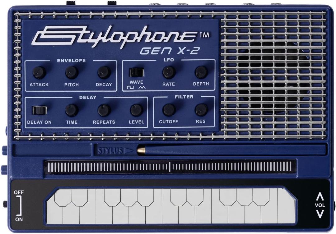 Stylophone GENX-2 Portable Analogue Synthesizer with Built-in Speaker, LFO, Filter, Analogue Delay and CV/Gate Output | Synthesizer Keyboard | Synth Musical Instrument
