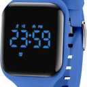 Kids Watch Digital Watch for 5-12 Years Old Boys Girls, Kids Fitness Tracker Watch with Alarm Clock, Stopwatch, Step Counter Sports Watch, No App Waterproof Watch for Kids Teens Gifts (019-CoolBlue)