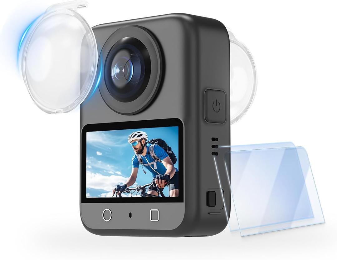 Flymile Osmo 360 Lens Guard + 2 Pack Screen Protector for DJI, HD Tempered Glass Film PC Lens Protector Cover for DJI Osmo 360 Protective Accessories Kit [Anti-Scratch]