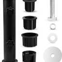 Umbrella Pole Replacement Umbrella Mount, Metal Deck Umbrella Holder Outdoor, Universal Umbrella Replacement Parts Tube Bracket, Heavy-Duty Umbrella Base Holder Tube Bracket for Balcony Pool (Black)