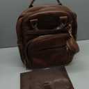 Premium Vegan Leather Diaper Bag Backpack with Waterproof Changing Pad, Reinforced Zippers & Odor-Free,20 Pockets Pro Organizer, Fits 15.6" Laptop, Stroller Straps, Baby Bag for Mom,Dark Brown