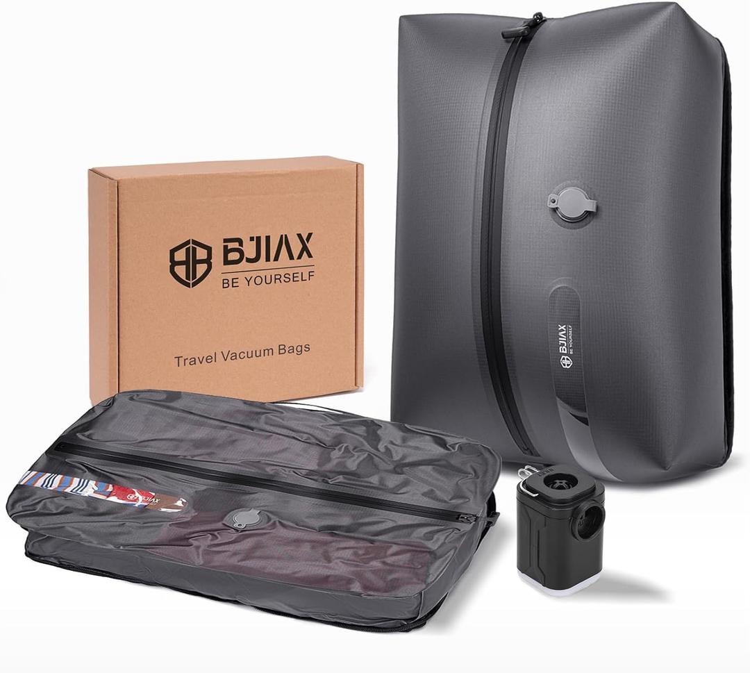 Vacuum Bags for Travel with Pump,Reusable Compression Packing Cubes to Save Space for Luggage and Backpack with IP68 Waterproof,Vacuum Seal Bags for Clothing travel2packbag with Pump)