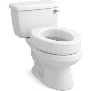 Carex Toilet Seat Riser, Elongated Raised Toilet Seat Adds 3.5 inches to Toilet Height, Assists with Bending or Sitting, Bolt-On Installation Under Existing Toilet Seat, 300 Pound Weight Capacity