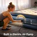 iDOO Queen Air Mattress with Built in Pump, 18 Raised Comfort Inflatable Blow up Mattress, Upgraded Support Structure Portable Air Bed for Camping, Guests and Home, Colchon Inflable, Gift for Mom