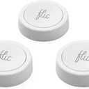 Flic Smart Button 3-Pack | Light Switch, Music Controller, Routine Trigger That Works with Alexa, Matter, Homekit, SmartThings | Easy Guided Install | Customizable | Wireless | UL Certified  White