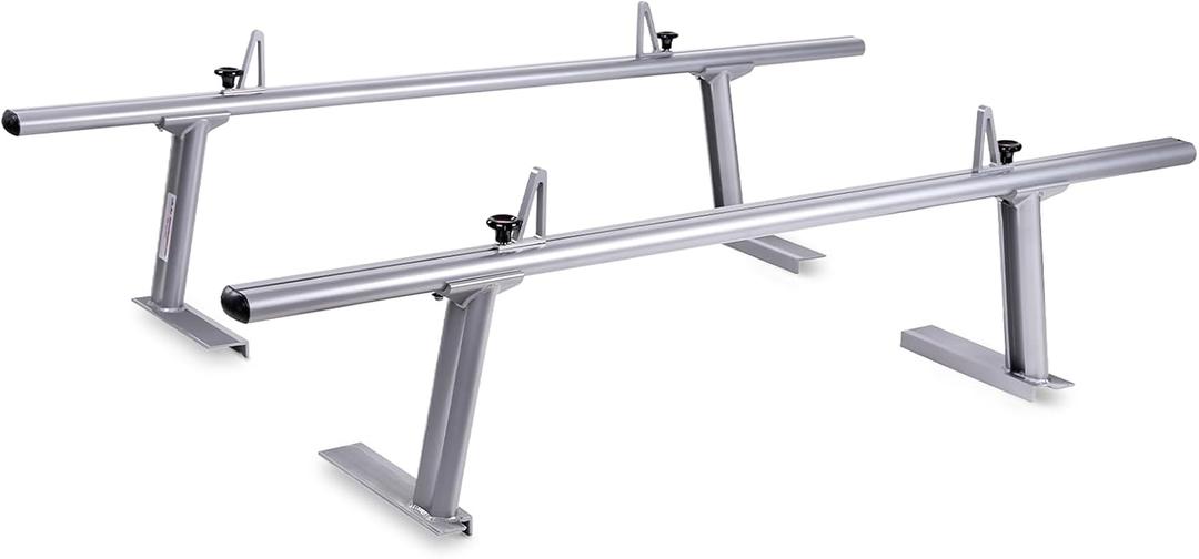 Model APX2502-SLV Low-Profile Utility Aluminum Pick-Up Truck Ladder Rack with Load Stops