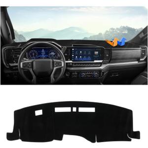 Autorder Dashboard Cover Mat for 2022-2025 2026 Chevy Chevrolet Silverado/GMC Sierra 1500 2500HD 3500HD Accessories Dash Cover Upgrade Velvet Dash Mat Sunshade Glare UV Rays Protector (Without HUD)