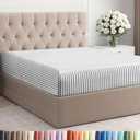 Full Fitted Bed Sheet - Bottom Single Fitted Sheet Only - Ultra-Soft Hotel Luxury Bedding w/ 8-16 Inch Deep Pockets - Breathable & Wrinkle Free - Easy-Care, Fade & Shrink Resistant - Grey Stripes 2