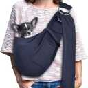 CUBY Dog and Cat Sling Carrier - Hands Free Reversible Pet Papoose Bag - Soft Pouch and Tote Design - Suitable for Puppy, Small Dogs Cats Outdoor