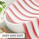 AmazerBath Pink Vertical Stripes Shower Curtain, Cute Pink Stripe Bathroom Shower Curtain with 12 Shower Curtain Hooks, Rustic Fabric Pink and White, 72x72 Inches