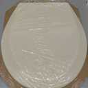 Bemis 500EC Durable Wood Toilet Seat with Easy Clean Hinges, Made in USA, Round, Almond