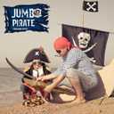 Jumbo Pirate Dig Kit - Dig up 12 Pirate Treasures, Gemstones, Gold Coins - Pirate Toys for Kids - Great Birthday Party Supplies, Gifts Idea for Boys & Girls - Includes Treasure Chest