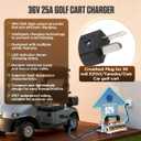 36 Volt Golf Cart Battery Charger, for EZGO/Yamaha/Club Car Battery Charger 36 Volt 25 AMP, IP67 Waterproof Fully Automatic Smart Fast Charging with 16Ft Cable, for Lead-Acid Batteries