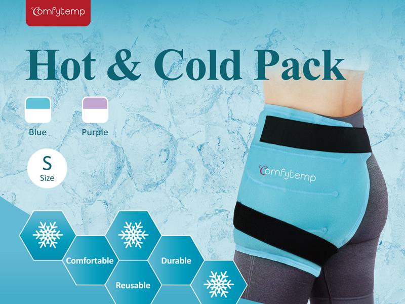Comfytemp Hip Ice Pack Wrap for Sciatica Discomfort, Reusable Thigh Cooling Pack, Hot and Cold Gel Ice Pack for Comfort, Hip Surgery Recovery, Muscle Strain (S)
