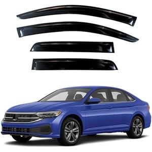 KPY Window Visor Compatible with Volkswagen (VW) Jetta 2019-2023, 4PC Rain Guard Side Window Vent Deflectors Tape-On Style, 2019 2020 2021 2022 2023