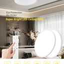 2Pack 16 Inch Remote Control Dimmable LED Flush Mount Ceiling Light Panel,32W 3840LM,2700K-6000K Adjustable Color,Ultra Thin Round Ceiling Light Fixture for Hallway Kitchen Bedroom Home Office (White)