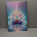 Zen Canvas Wall Art White and Blue Lotus Flower Bloom in Water Picture Yoga Spa Meditation Spiritual Room Wall Decor Poster Print Artwork for Bathroom Bedroom Office Yoga Room Home Decoration (16L" x 12W")