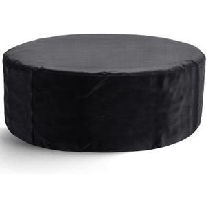 Round Hot Tub Cover,420D Polyester Waterproof Spa Covers for Hot Tub,Heavy Duty Oxford Inflatable Spa Cover,Swimming Pool Cover,UV Protection & Windproof (Black, 74.8''x27.5'')
