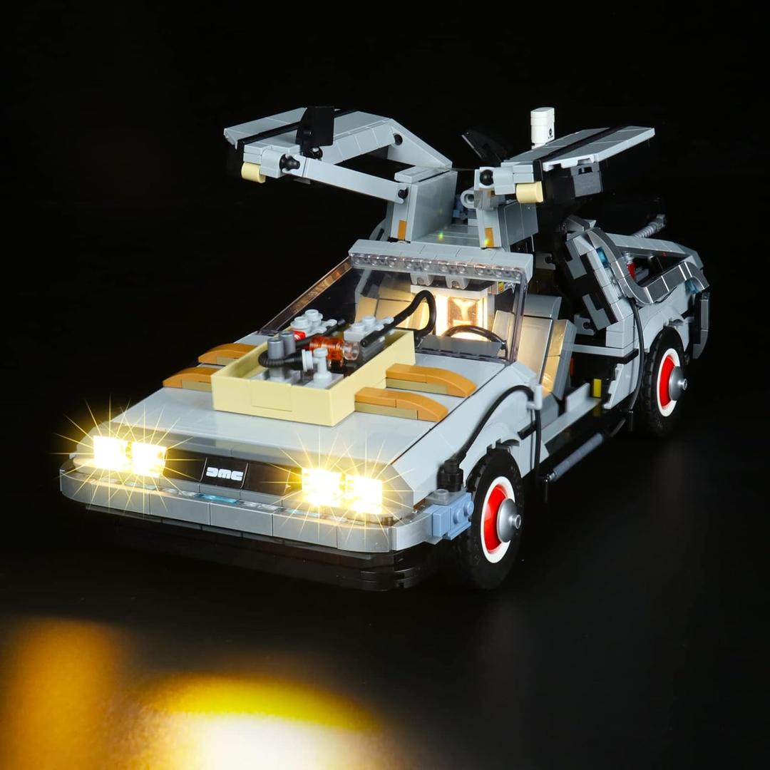 VONADO Light Kit Compatible with Lego Delorean 10300 - Lego Sets Not Included, Led Lighting Kit Compatible with Lego Back to The Future Time Machine Time-Travel Car (Standard Version)