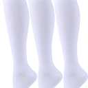 COTTON DAY Women's Soft Combed Cotton Knee High Long Calf Dress Socks Seamless Toe Black White Gray Navy Blue Brown (9-11)