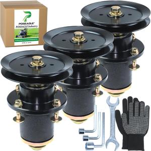 3 Pack 037-6015-50 Spindle Assembly with 033-6004-00 Spindle Pulley Replace 037-6015-00, 037 6015 50, 037601550 for Bad Boy ZT Elite 60", Maverick 60", ZT Elite Limited 60", Revolt 61" Decks