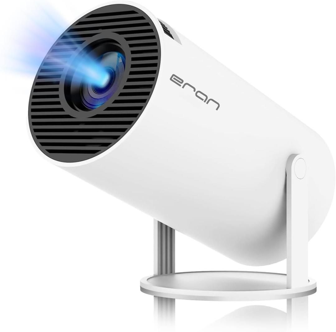 Mini Portable Projector, Support 4K 1080P with Dual-Band WIFI6 5G Wireless 5.0 Bluetooth Android 11,160 ANSI,180 Rotatable, Auto Keystone Correction, 35"-130" Screen Video Projector