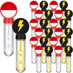 Civaner 24 Pieces Cartoon Animation Party Favors Monster Cartoon Bubble Wands Bulk Red and White Wand Bubbles Yellow Lightning Goodie Bag Stuffers for Birthday Party Supplies