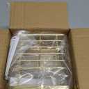 HarJue Toothbrush Holder, Luxurious Metal Toothbrush Toothpaste Holder with Marble Base for Bathroom, Multi-Slots Openwork Design, Bathroom Accessory for Storage and Organizer (Small, Gold)