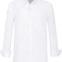 Oxford Shirts for Men Long Sleeve Mens Dress Shirts Casual Button Down Shirts with Front Pocket Amercian Regular Fit Size 3XL