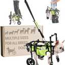 Dog Wheelchair for Back Legs, for All Breed Dog - Includes High-Visibility Vest, Leash & Sling Lift, for Arthritis, Paralyzed, Injured, or Disabled Dogs (4Wheels-S, for Small Breed Dog)