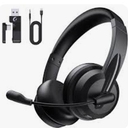 Wireless Headset with Microphone, Adjustable Headband PC Headset, Multipoint Connect, bluetooth headphones V5.3