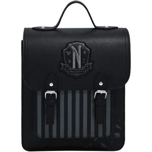 Wednesday Nevermore Academy Mini Backpack - Faux Black Leather