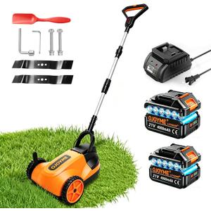 OJOYME Mini Cordless Lawn Mower, 9 Inch Electric Grass Cutter