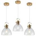 Otmilance Glass Pendant Lights Kitchen Island 3 Packs, Gold Kitchen Pendant Lighting Over Island, 7.5 inch Modern Kitchen Island Pendant Lights, Farmhouse Pendant Light for Kitchen, Bedroom, Bathroom