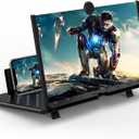20" Screen Magnifier,3D HD Mobile Phone Magnifier Projector Screen for Movies, Videos, and Gaming,Foldable Phone Stand with Screen Amplifier,Supports All Smartphones (Black 20inch)