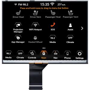 New 7" Uconnect Screen Replacement, Touch Screen Digitizer LCD Display Radio Navigation Monitor for 2017 2018 2019 2020 Jeep Compass Radio Screen Replace # TDO-WXGA0700K00033-V2 TDO-WXGA0700K00057-V1 (Black)